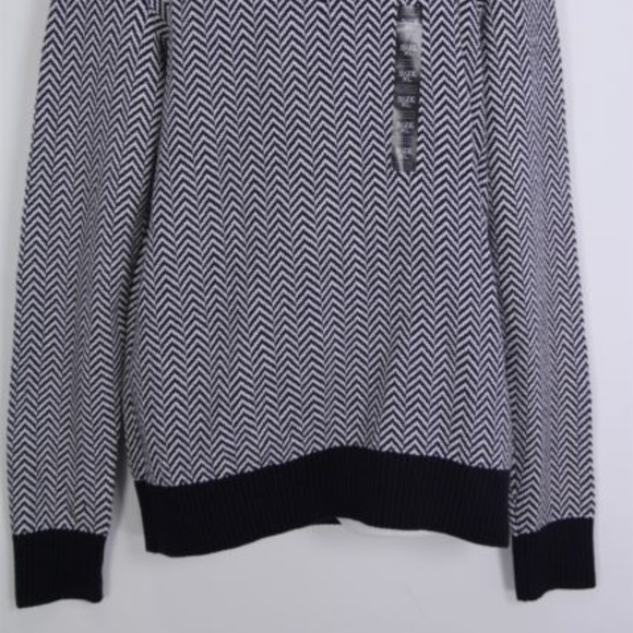 Sean John Navy/White Herringbone Half Zip Sweater NWT sz XL - Picture 4 of 9